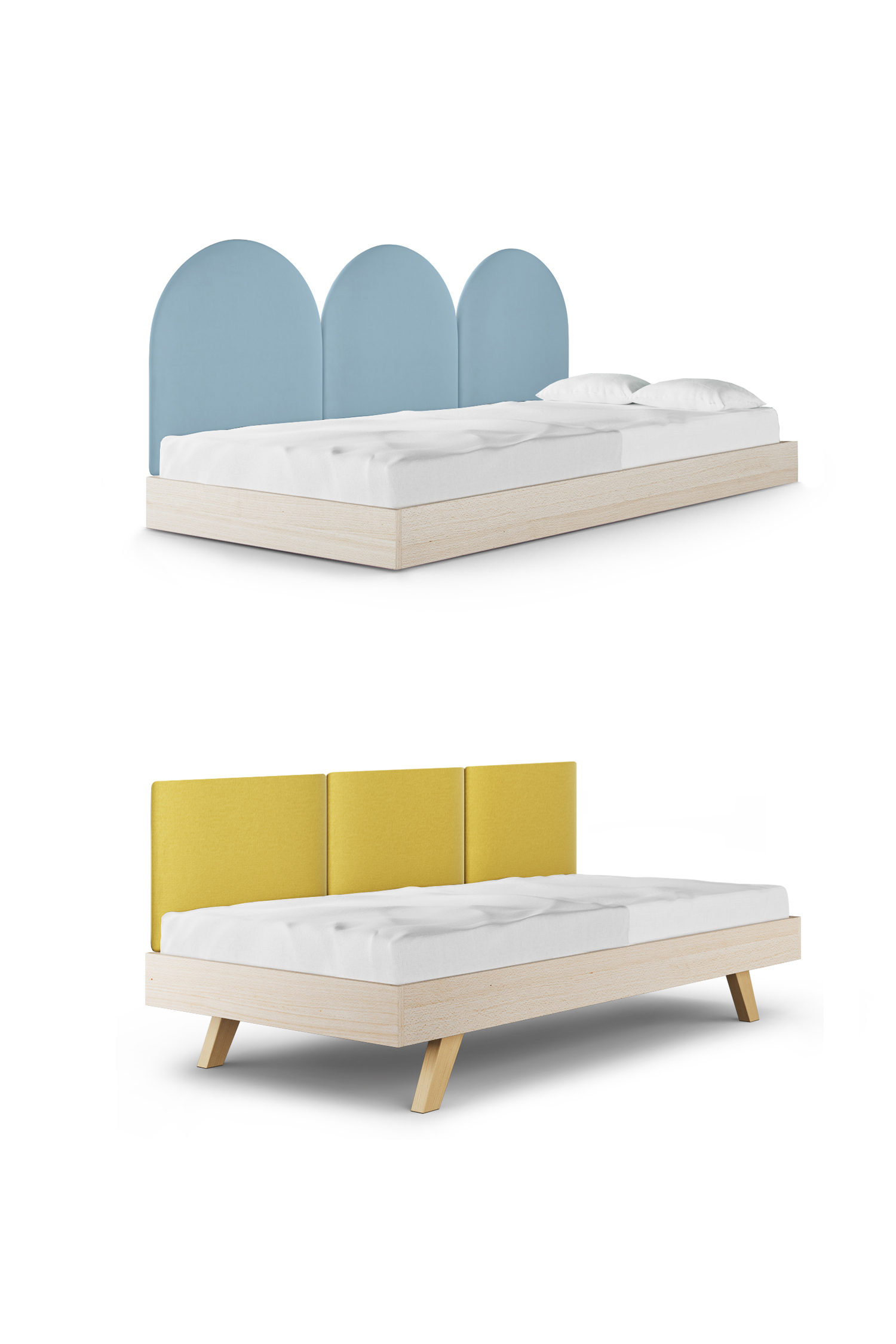 Łóżko z panelami ściennymi SOFA LEGS BASIC