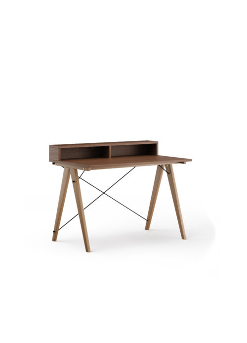 Drewniane biurko SLIM+ HORIZONTAL z poziomą nadstawką