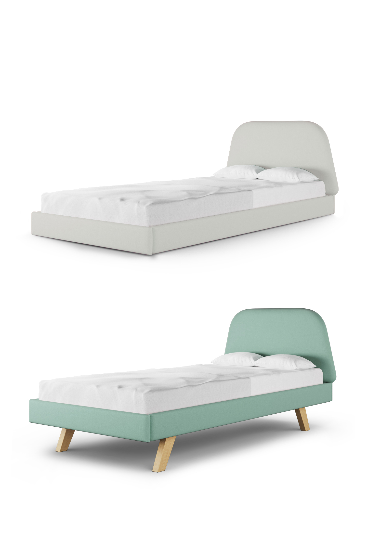 Łóżko TRAPEZ LEGS TEXTI