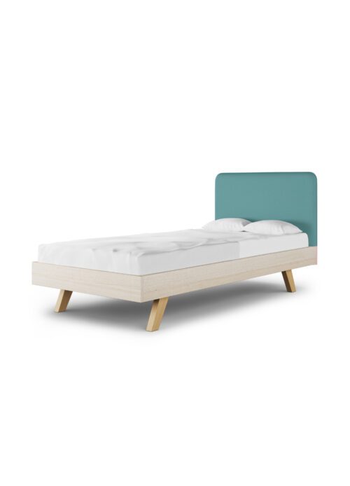 Okazja! Błękitne łóżko REDU LEGS wysokie nóżki 90x200cm