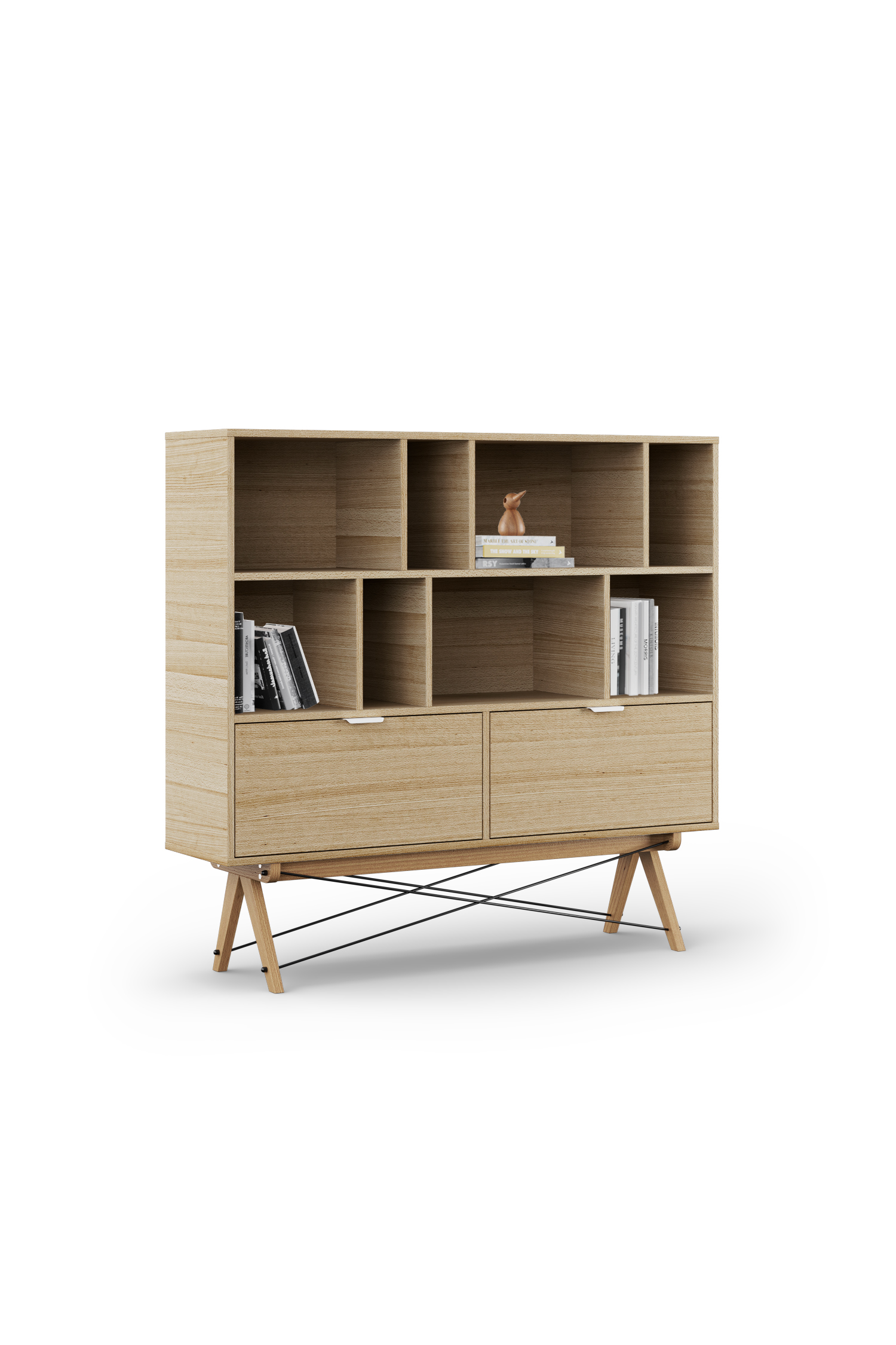 Drewniany regał LOW POCKET