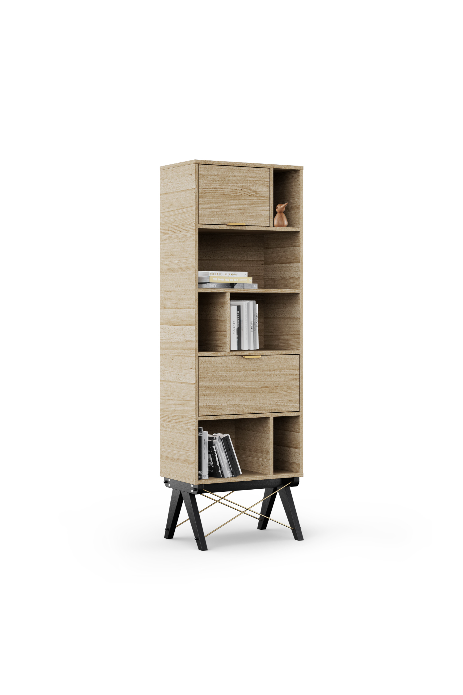 Drewniany regał TALL POCKET SLIM