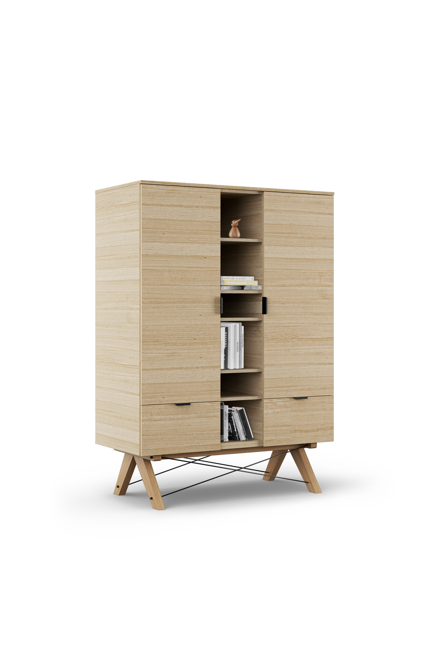 Drewniana szafa BASIC MIDI podwójna