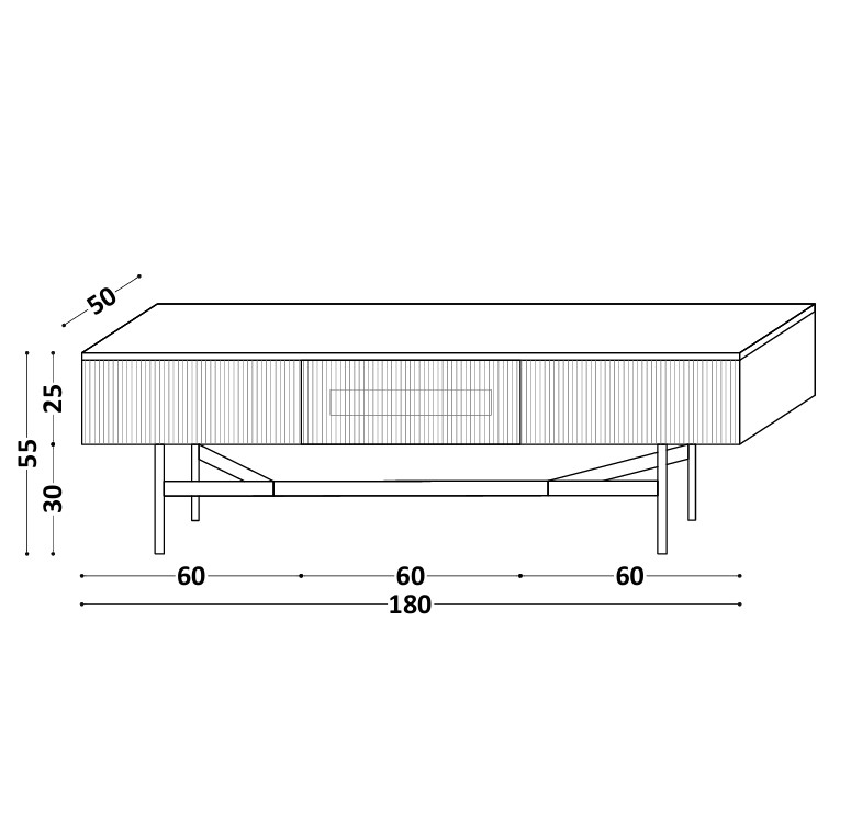 Nowoczesna szafka RTV stojąca LINE
