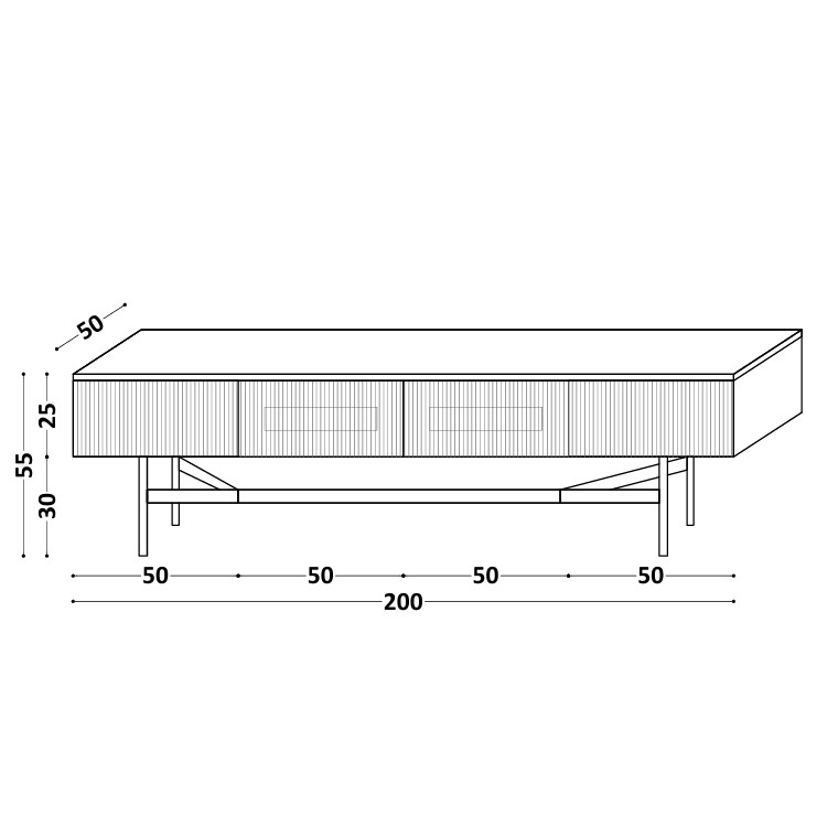 Nowoczesna szafka RTV stojąca LINE