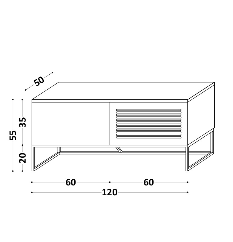 Drewniana szafka RTV LOFTA