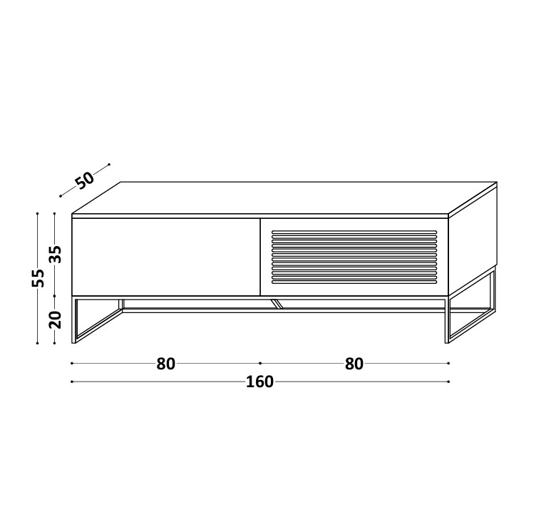 Drewniana szafka RTV LOFTA