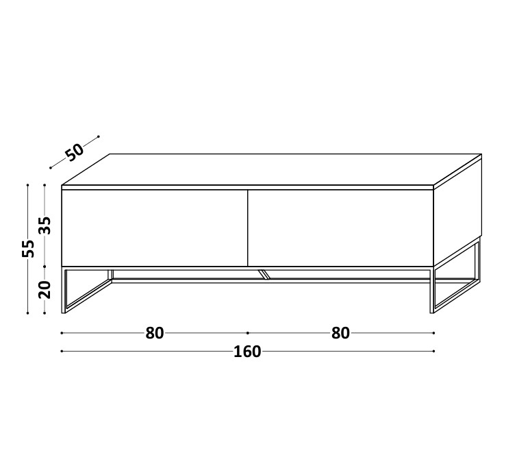 Drewniana szafka RTV LOFTA