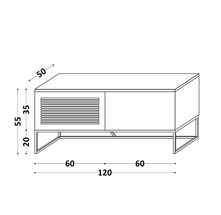Drewniana szafka RTV LOFTA