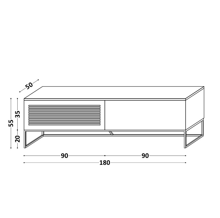 Drewniana szafka RTV LOFTA