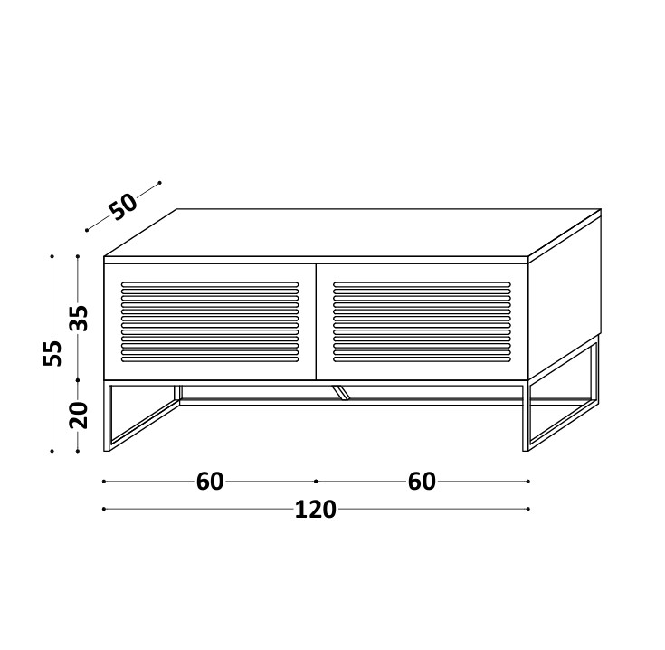 Drewniana szafka RTV LOFTA