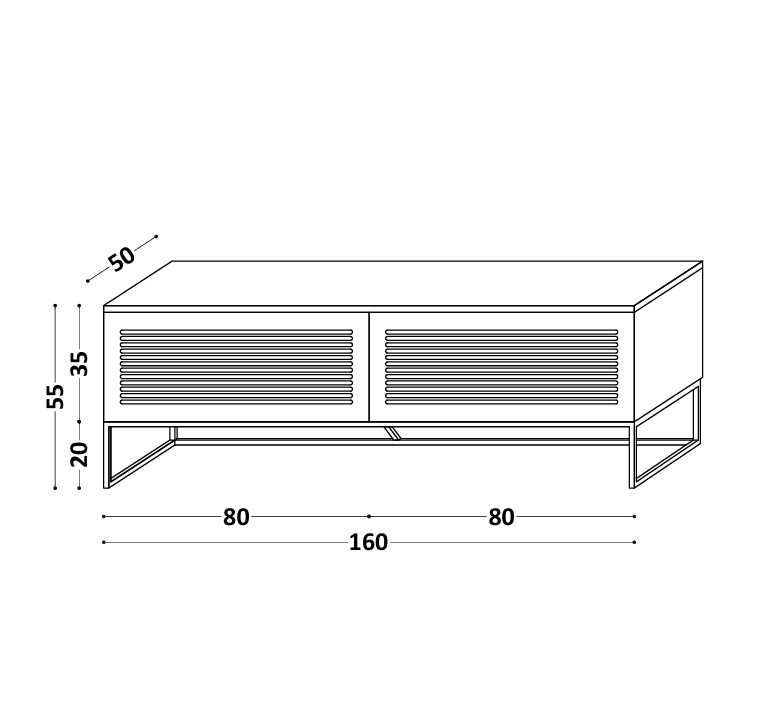 Drewniana szafka RTV LOFTA