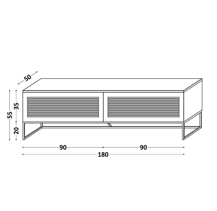 Drewniana szafka RTV LOFTA