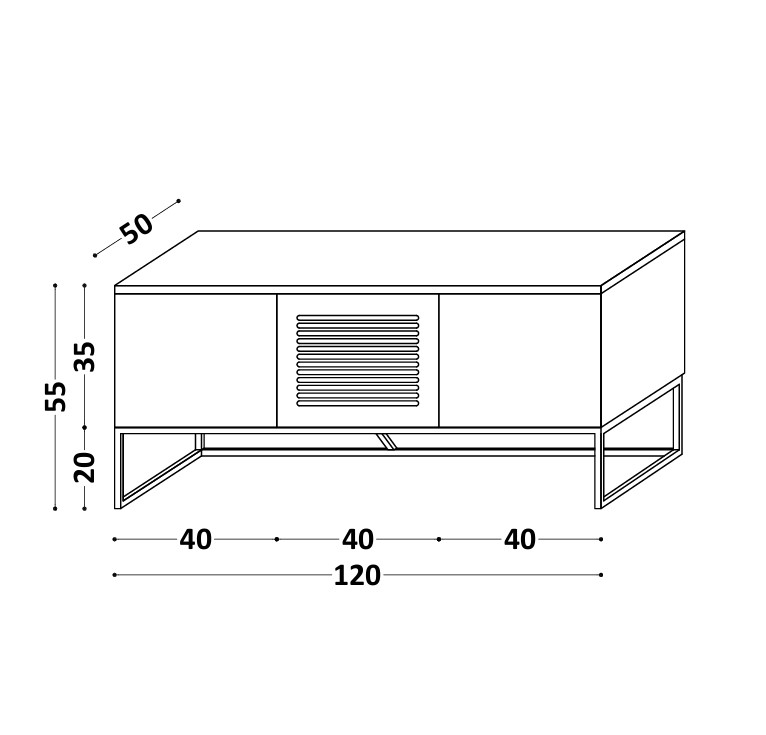 Drewniana szafka RTV LOFTA