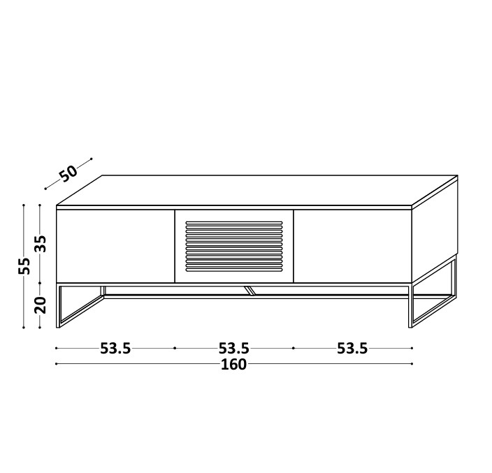 Drewniana szafka RTV LOFTA