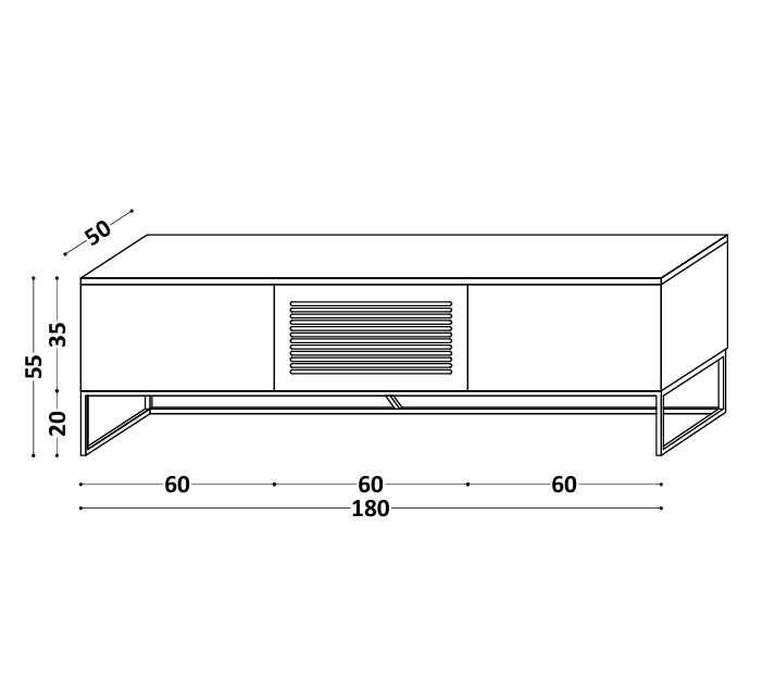 Drewniana szafka RTV LOFTA