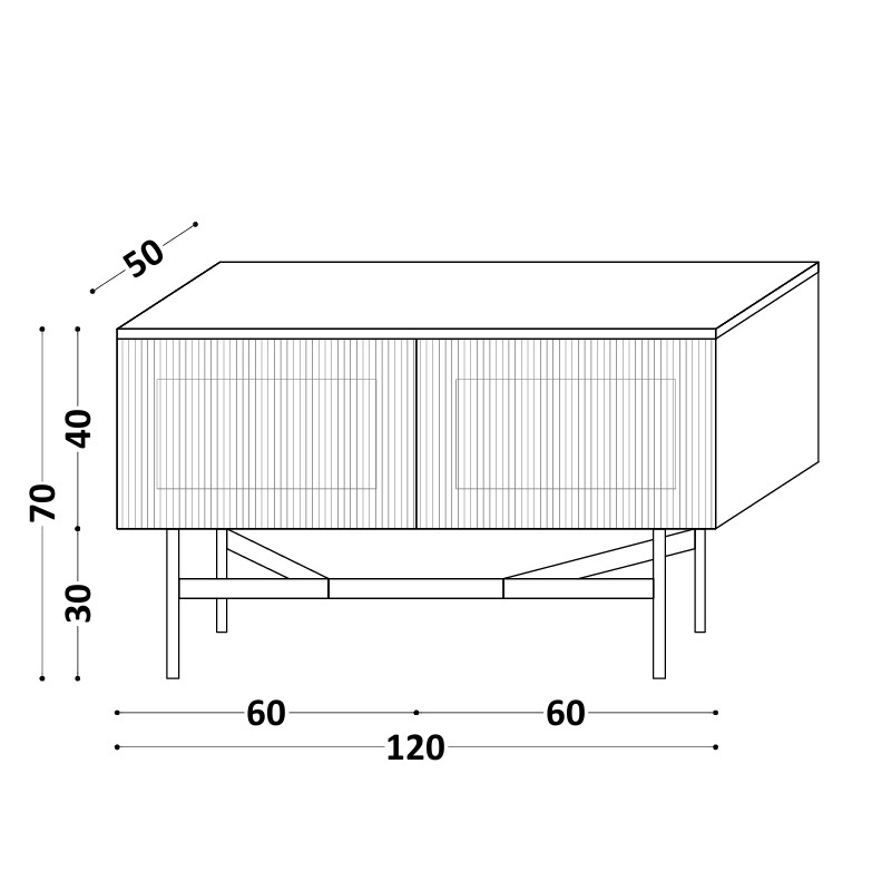 Nowoczesna szafka RTV stojąca LINE